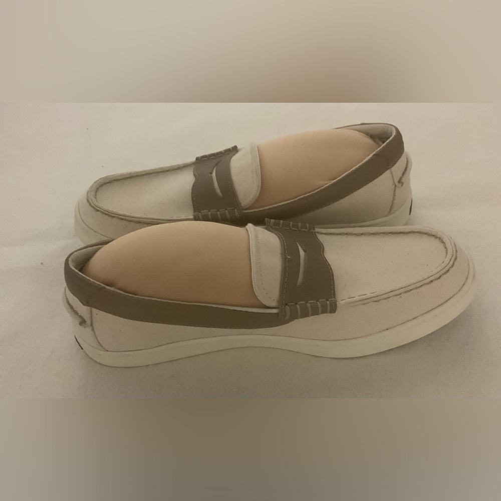 Cole Haan Nantucket C38573 Penny Loafer Mens Sz 8 M Ivory Canvas Slip On Shoes - Picture 11 of 15